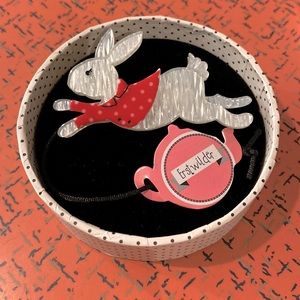 Erstwilder Alice in Wonderland White Rabbit brooch